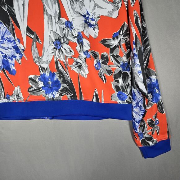 Nike Floral Track Jacket Womens Large Blue Red White Zip Up Sportswear Retro - Picture 11 of 13